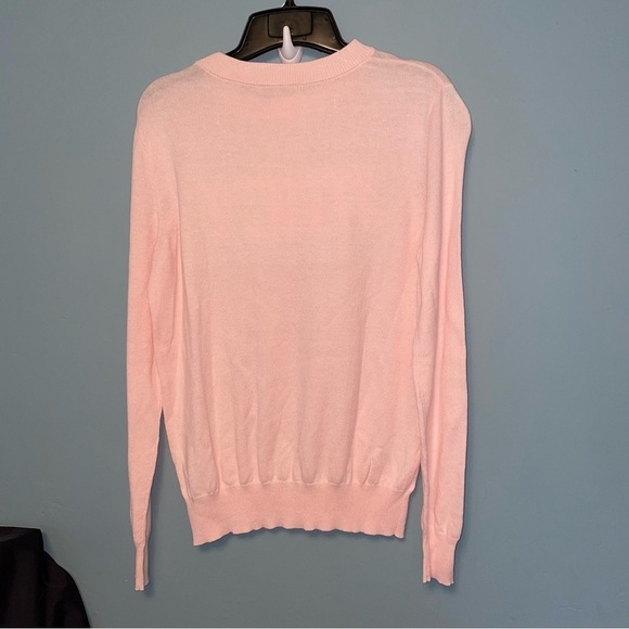 Juicy Couture Rose Quartz Flocked Logo Crew Neck Sweater Size Medium - Picture 6 of 6